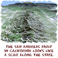 the san andreas fault in california looks like a scar running along the length of the state