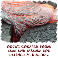 rocks that are from lava and magma are defined as igneous