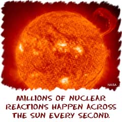 millions of nuclear reactions happen across the sun every second